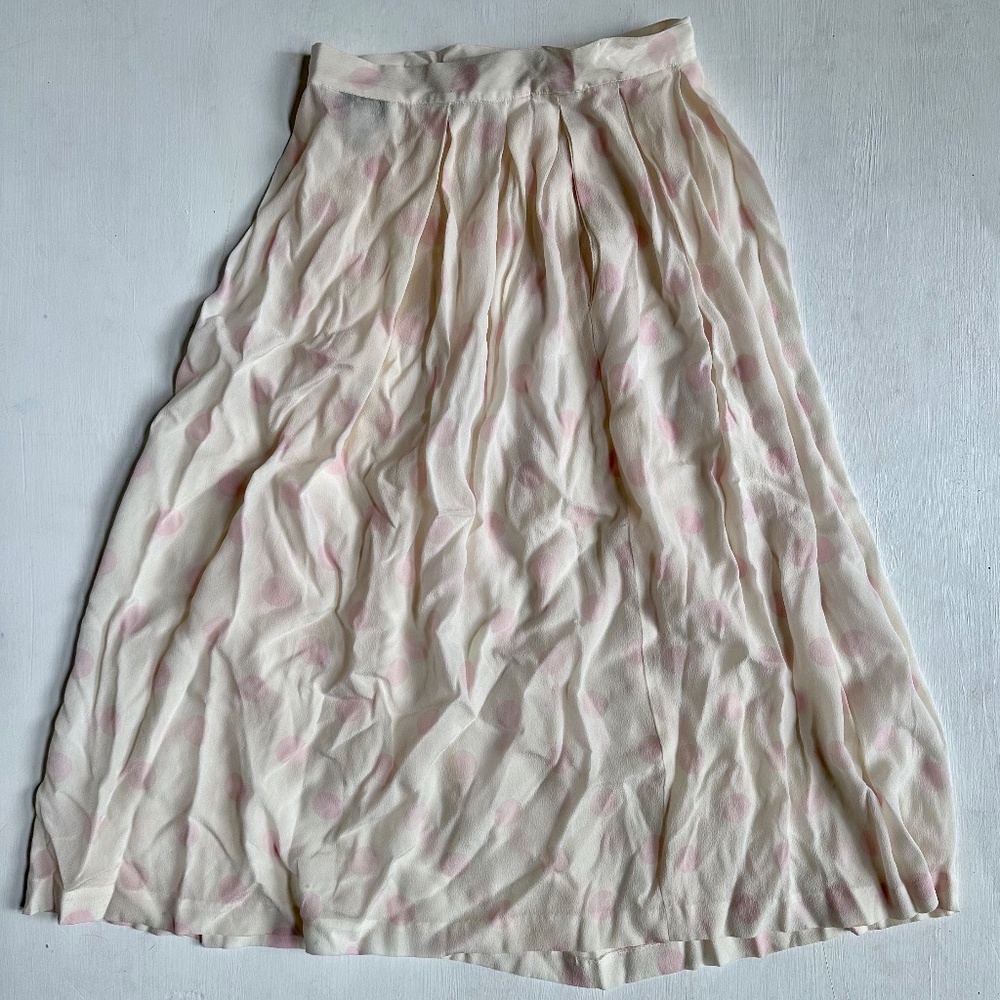Vintage Christian Dior Pale Pink Polka Dot Skirt